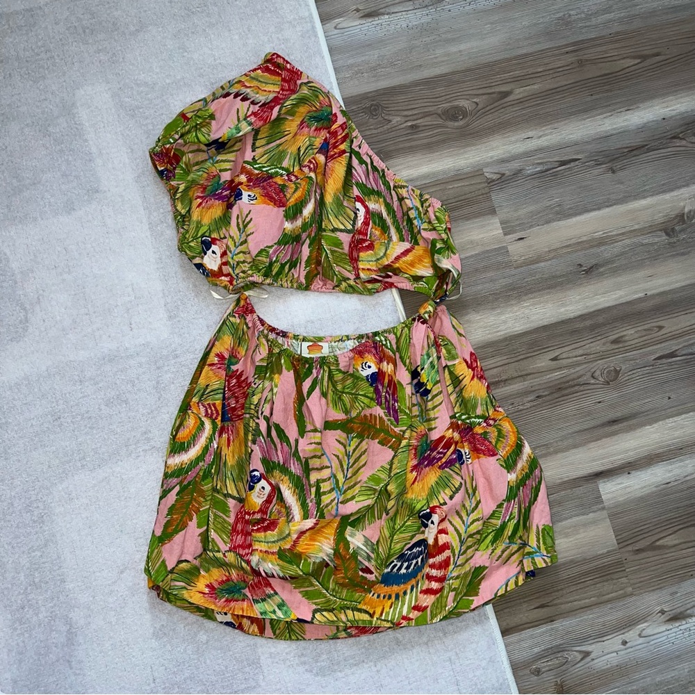 Farm rio Macaw Leaves Mini Dress - Picture 5 of 16